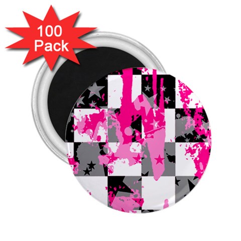 Pink Star Splatter 2.25  Magnet (100 pack)  from ArtsNow.com Front