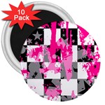 Pink Star Splatter 3  Magnet (10 pack)