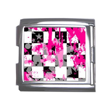 Pink Star Splatter Mega Link Italian Charm (18mm) from ArtsNow.com Front