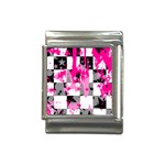 Pink Star Splatter Italian Charm (13mm)