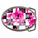 Pink Star Splatter Belt Buckle