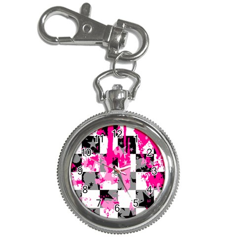 Pink Star Splatter Key Chain Watch from ArtsNow.com Front
