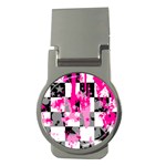 Pink Star Splatter Money Clip (Round)