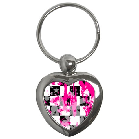 Pink Star Splatter Key Chain (Heart) from ArtsNow.com Front
