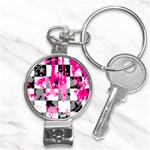 Pink Star Splatter Nail Clippers Key Chain