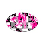 Pink Star Splatter Sticker (Oval)