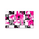 Pink Star Splatter Sticker (Rectangular)