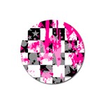 Pink Star Splatter Magnet 3  (Round)