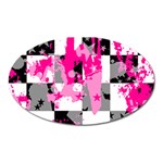 Pink Star Splatter Magnet (Oval)