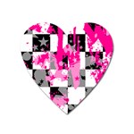 Pink Star Splatter Magnet (Heart)