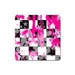 Pink Star Splatter Magnet (Square)