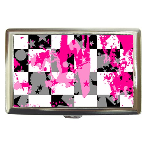 Pink Star Splatter Cigarette Money Case from ArtsNow.com Front
