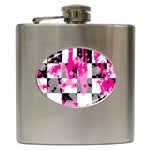 Pink Star Splatter Hip Flask (6 oz)