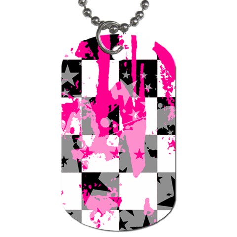 Pink Star Splatter Dog Tag (Two Sides) from ArtsNow.com Front