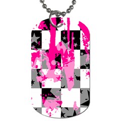 Pink Star Splatter Dog Tag (Two Sides) from ArtsNow.com Front