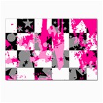 Pink Star Splatter Postcard 4 x 6  (Pkg of 10)