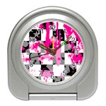 Pink Star Splatter Travel Alarm Clock