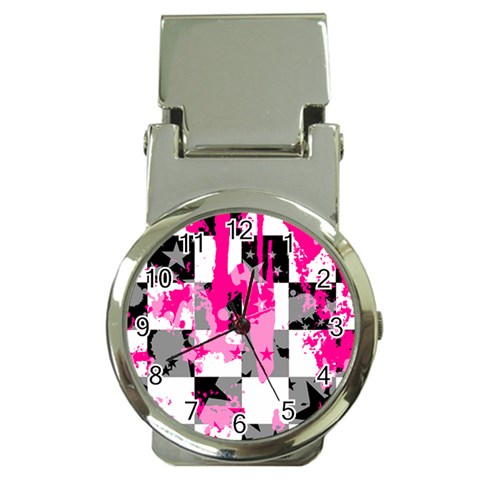 Pink Star Splatter Money Clip Watch from ArtsNow.com Front