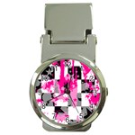 Pink Star Splatter Money Clip Watch