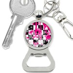 Pink Star Splatter Bottle Opener Key Chain