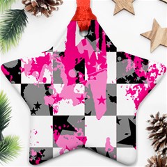 Pink Star Splatter Star Ornament (Two Sides) from ArtsNow.com Front