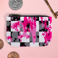 Pink Star Splatter Mini Coin Purse from ArtsNow.com Front