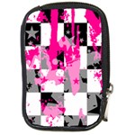 Pink Star Splatter Compact Camera Leather Case