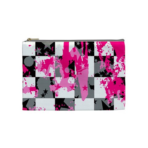 Pink Star Splatter Cosmetic Bag (Medium) from ArtsNow.com Front