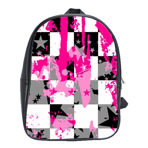 Pink Star Splatter School Bag (Large) from ArtsNow.com Front