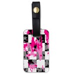 Pink Star Splatter Luggage Tag (one side)