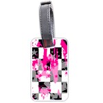 Pink Star Splatter Luggage Tag (two sides)