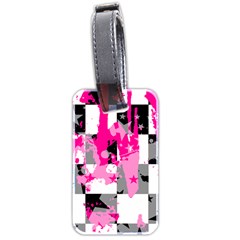 Pink Star Splatter Luggage Tag (two sides) from ArtsNow.com Back
