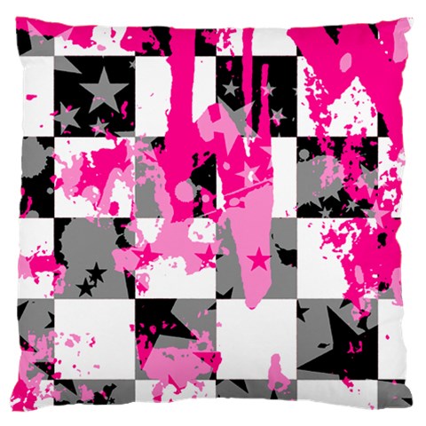 Pink Star Splatter Large Cushion Case (One Side) from ArtsNow.com Front
