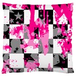 Pink Star Splatter Large Cushion Case (One Side)