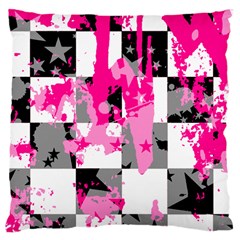 Pink Star Splatter Large Cushion Case (Two Sides) from ArtsNow.com Front