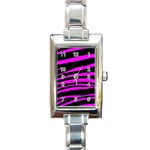 Pink Zebra Rectangular Italian Charm Watch