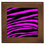 Pink Zebra Framed Tile