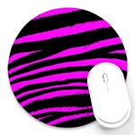 Pink Zebra Round Mousepad