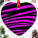 Pink Zebra Ornament (Heart)