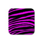 Pink Zebra Rubber Square Coaster (4 pack)