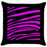 Pink Zebra Throw Pillow Case (Black)