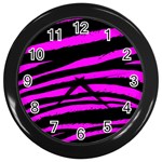 Pink Zebra Wall Clock (Black)