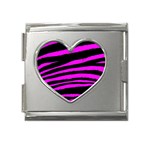 Pink Zebra Mega Link Heart Italian Charm (18mm)