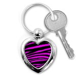 Pink Zebra Key Chain (Heart)