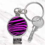 Pink Zebra Nail Clippers Key Chain