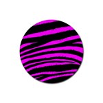 Pink Zebra Rubber Coaster (Round)