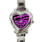 Pink Zebra Heart Italian Charm Watch