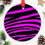 Pink Zebra Round Ornament (Two Sides)