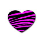 Pink Zebra Rubber Coaster (Heart)