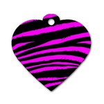 Pink Zebra Dog Tag Heart (One Side)